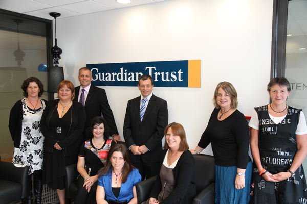 The Christchurch Guardian Trust team LtoR: Fiona McLeod, Pam Jarman, Gary Anderson, Pitena Parkin, Paulette Savic, Ant Lilley, Sue Blake, Frances Cattermole, Ruperte Dobson